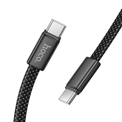 Kabel USB C do USB C Hoco 3A 60W płaski 1 m X125 czarny