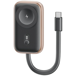 Ładowarka indukcyjna 2w1 Usams CD245 do  Apple Watch z powerbankiem 1200mAh + kabel USB-C tarnish