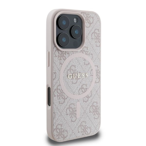Guess GUHMP16LG4GFRP iPhone 16 Pro6.3" różowy/pink hardcase 4G Ring Classic Logo MagSafe