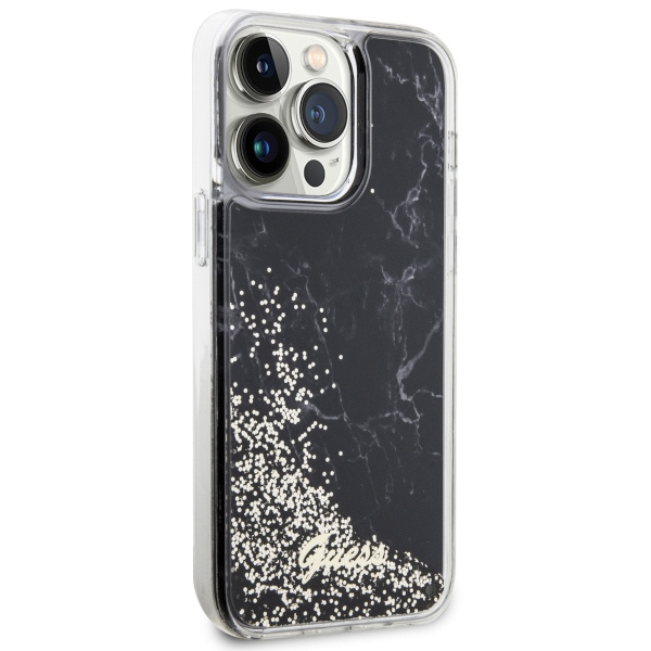 Guess GUHCP14XLCSGSGK iPhone 14 Pro Max6.7" czarny/black hardcase Liquid Glitter Marble