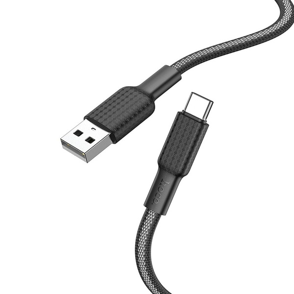 Kabel USB A do USB C Hoco 3A 1 m X69 czarno biały