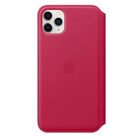 APPLE LEATHER FOLIO MY1N2ZM/A  IPHONE 11 PRO MAX RASPBERRY ORYGINALNA PLOMBA