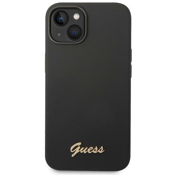 Guess GUHCP14MSLSMK iPhone 14 Plus / 15 Plus 6.7" czarny/black hard case Silicone Vintage Gold Logo