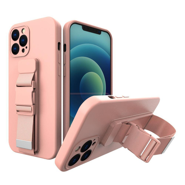 ROPE CASE SILICONE LANYARD COVER PURSE LANYARD STRAP FOR SAMSUNG GALAXY A13 5G PINK