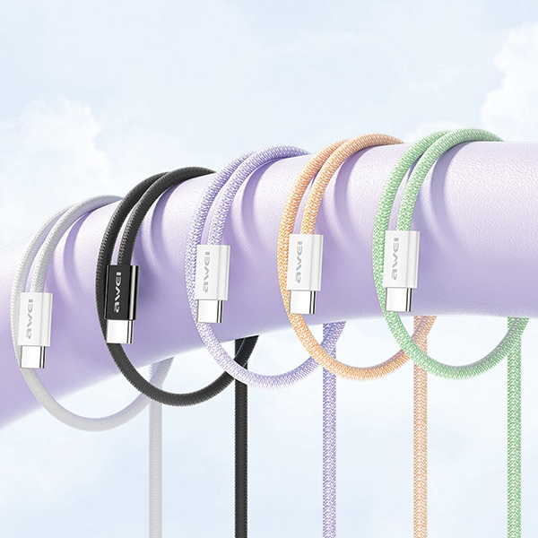 AWEI kabel CL-219T USB-C na USB-C60W czarny/black iPhone 15