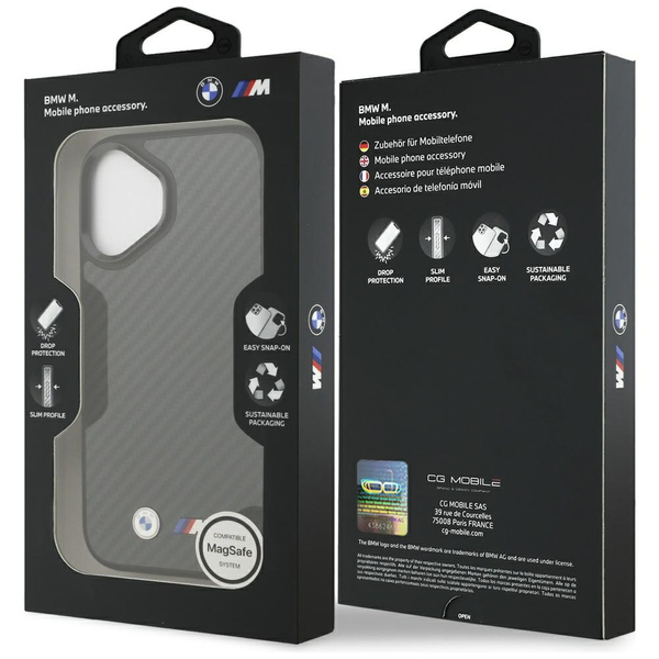Etui BMW M Kevlar Matt MagSafe do iPhone 17 czarny