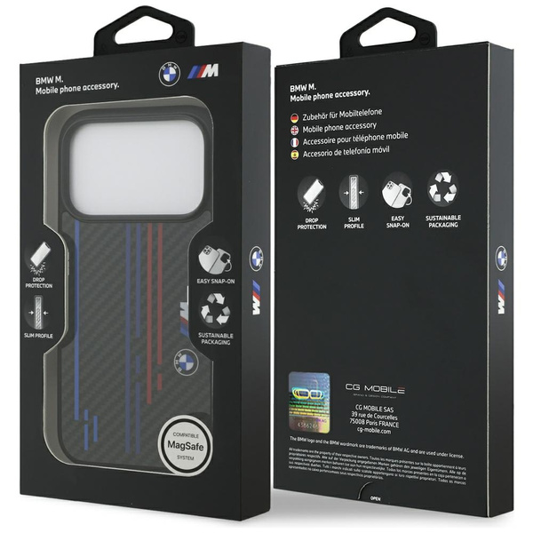 Etui BMW M Kevlar Lines & Logo MagSafe   do iPhone 17 Pro czarny