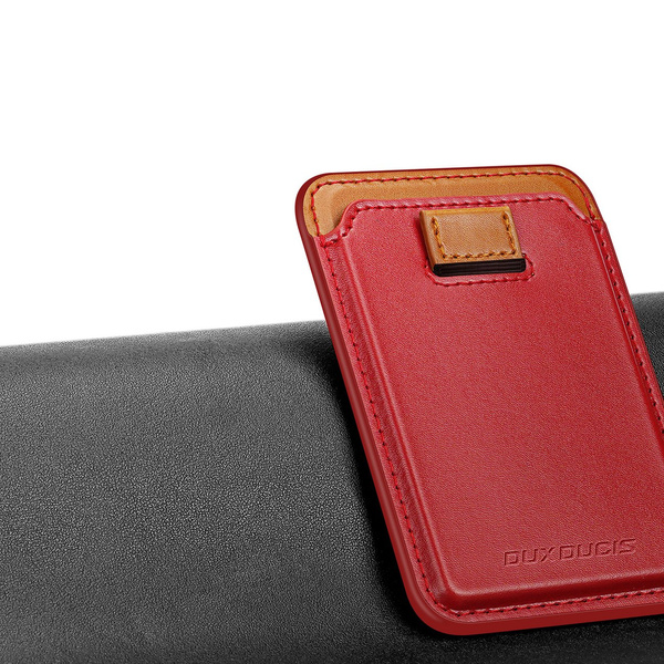DUX DACIS MAGNETIC LEATHER WALLET MAGNETIC MAGSAFE PORTFOLIO FOR IPHONE RFID RED LOCK