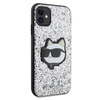 Etui Karl Lagerfeld Glitter Choupette Patch na iPhone 11 / Xr - srebrne