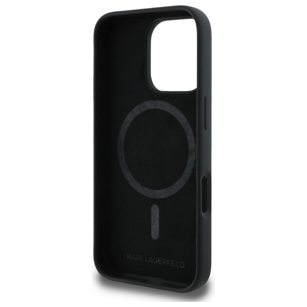 Karl Lagerfeld KLHMP16LSKHPPLK iPhone 16 Pro czarny/black HC MagSafe Sil KL Head Print