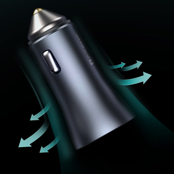 Baseus ładowarka samochodowa Golden Contactor Pro PD 40W 1x USB 1x USB-C niebieska