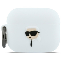 Etui Karl Lagerfeld Silicone Karl Head   3D do AirPods Pro 3 biały