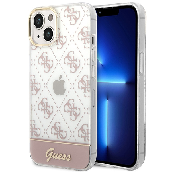 Guess GUHCP14SHG4MHP iPhone 14 / 15 / 136.1" różowy/pink hardcase 4G Pattern Script