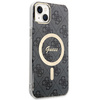 Zestaw Guess GUBPP14SH4EACSK Case+ Charger iPhone 14 / 15 / 13 6,1" czarny/black hard case 4G Print MagSafe
