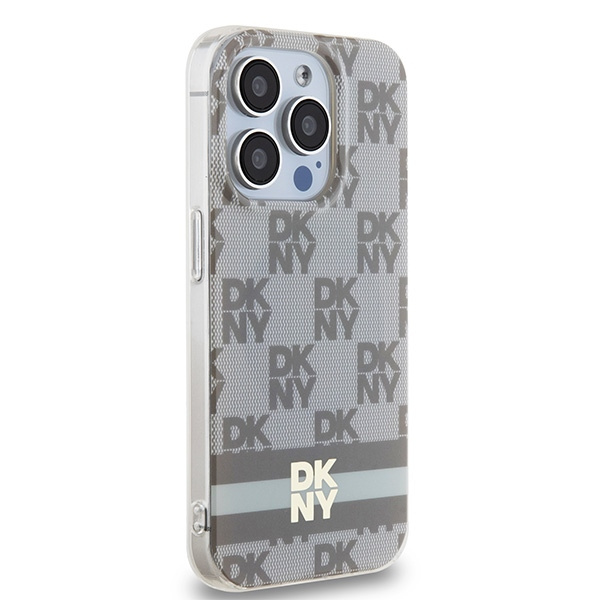 DKNY DKHMP13LHCPTSE iPhone 13 Pro / 136.1" beżowy/beige hardcase IML Checkered Mono Pattern & Printed Stripes MagSafe