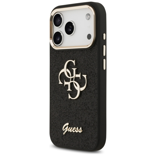 Etui Guess Fixed Glitter Big 4G Metal    Frame do iPhone 17 Pro czarny
