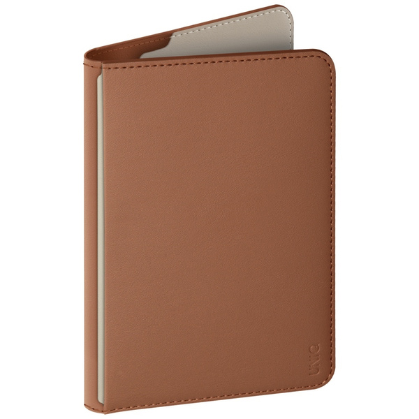 Etui na paszport UNIQ Belmont z Apple    Find My blokada RFID karmelowy beżowy