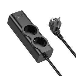 Przedłużacz 2 m Hoco 2 gniazda + USB A + 3 x USB C QC3.0 PD 3A 67W NS10 czarny