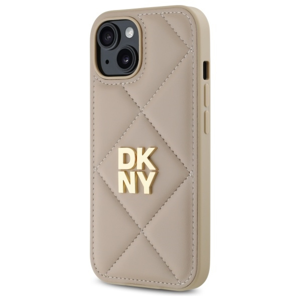 DKNY DKHCP15SPQDSLE iPhone 15 6.1"       beżowy/beige Quilted Stack Logo