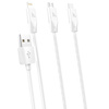 KABEL HOCO 3W1 LIGHTNING / USB TYP-C / MICRO USB BIAŁY 