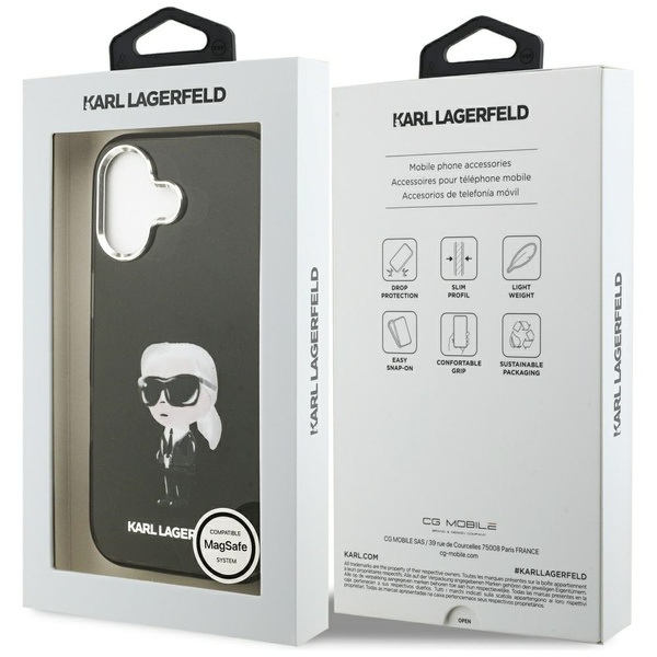 Etui Karl Lagerfeld IML Aquarelle Karl & Logo MagSafe do iPhone 17 czarny