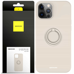 Spacecase Etui Silicone Ring iPhone 12 Pro Max bone