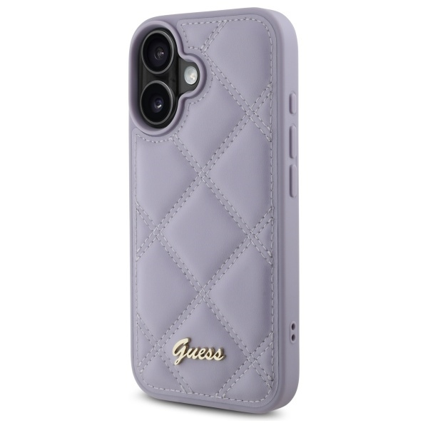 Guess GUHCP16SPSQSQSU iPhone 16 6.1" jasnofioletowy/light purple hardcase Quiled Metal Logo