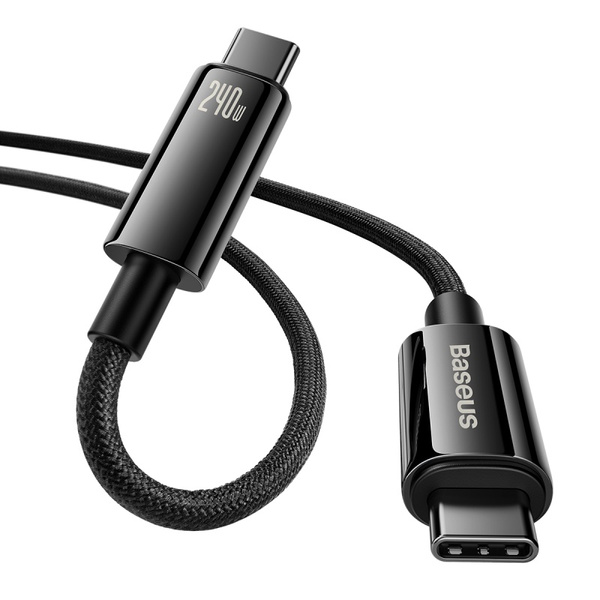 Cable USB C - USB C 480Mb/s 240W 3m Baseus Tungsten Gold CAWJ040101 - black