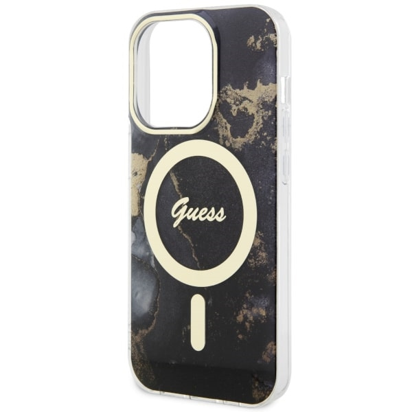 Guess GUHMP14LHTMRSK iPhone 14 Pro 6.1"czarny/black hardcase Golden Marble MagSafe