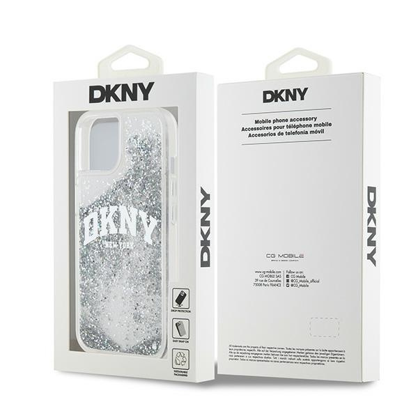 DKNY DKHCP15SLBNAET iPhone 15 / 14 / 136.1" biały/white hardcase Liquid Glitter Big Logo