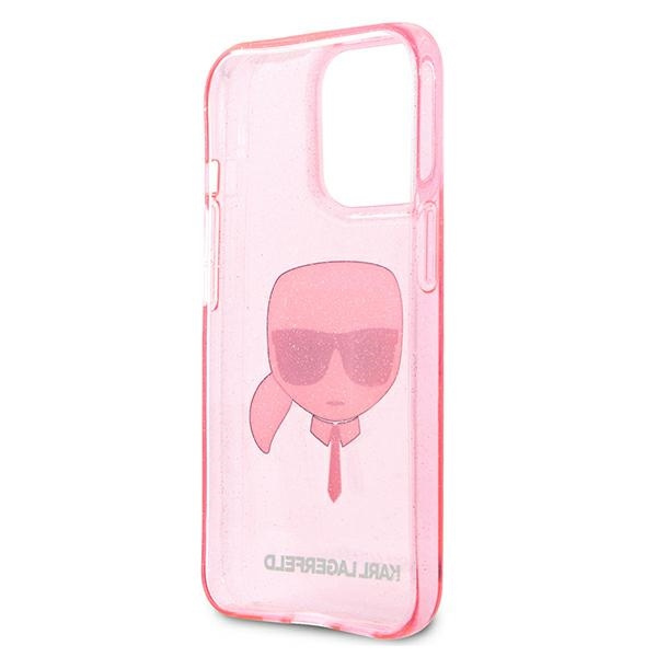 Karl Lagerfeld KLHCP13XKHTUGLP iPhone 13Pro Max 6,7" różowy/pink hardcase Glitter Karl`s Head