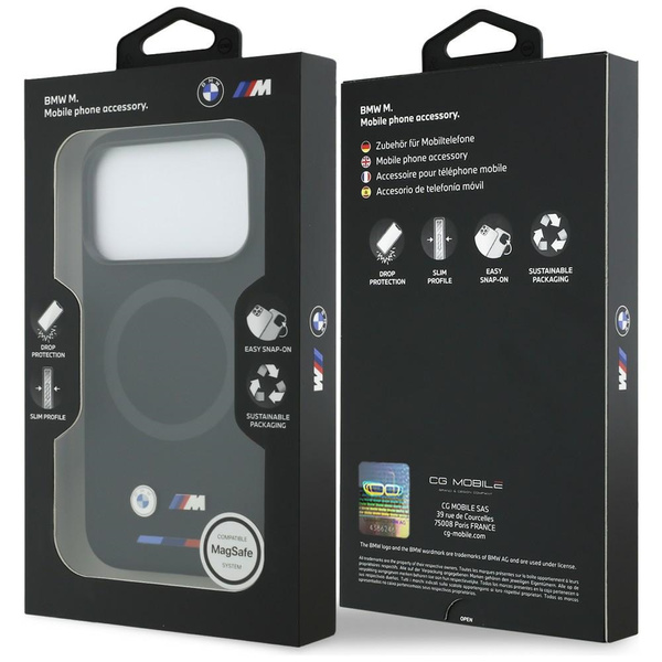 Etui BMW M Silicon Logo MagSafe do iPhone 17 Pro czarny