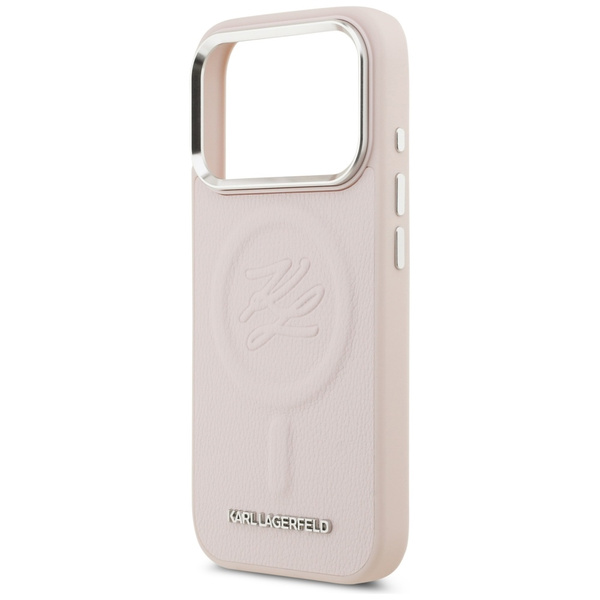 Etui Karl Lagerfeld Initial & Metal Logo MagSafe do iPhone 17 Pro Max różowy
