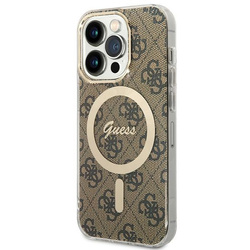 Guess GUHMP15LH4STW iPhone 15 Pro6.1" brązowy/brown hardcase IML 4G MagSafe