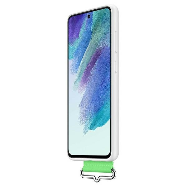SAMSUNG ETUI SILICONE COVER Z PASKIEM DO S21 FE WHITE BOX