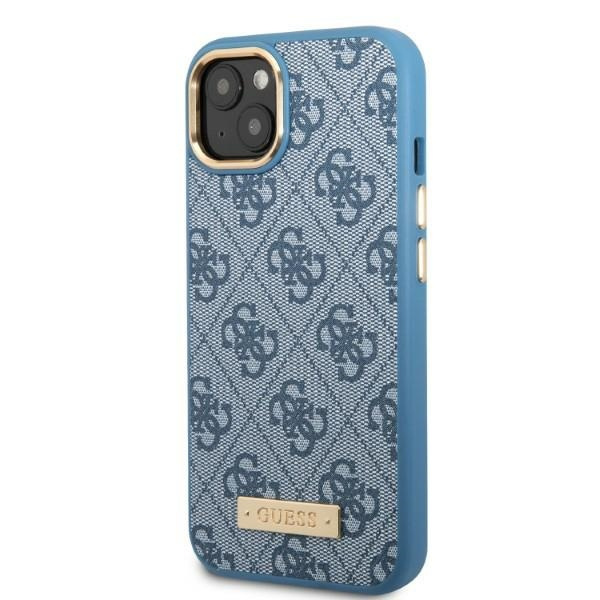 Guess GUHMP13MU4GPRB iPhone 13 / 14 / 156.1" niebieski/blue hard case 4G Logo Plate MagSafe