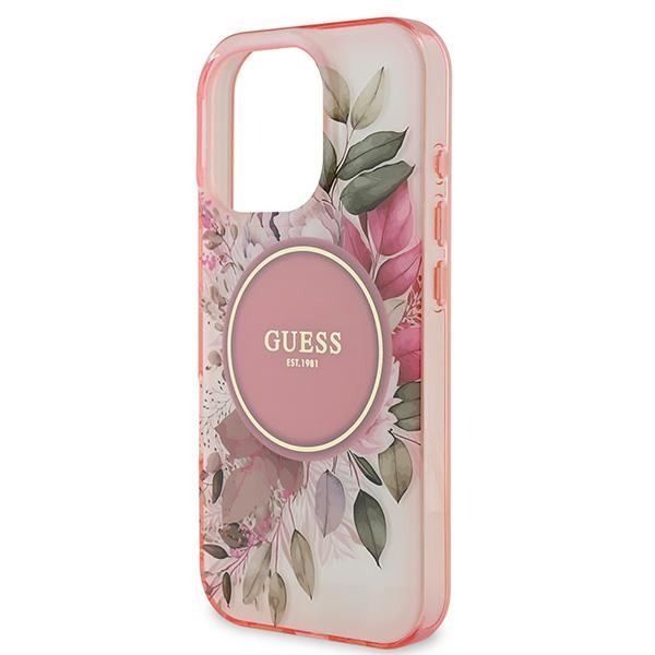 Guess GUHMP16XHFWBDCEP iPhone 16 Pro Max6.9" różowy/pink hardcase IML Flower & Tonal Circle MagSafe
