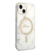 Zestaw Guess GUBPP14MHMEACSH Case+ Charger iPhone 14 Plus / 15 Plus 6.7" biały/white hard case Marble MagSafe