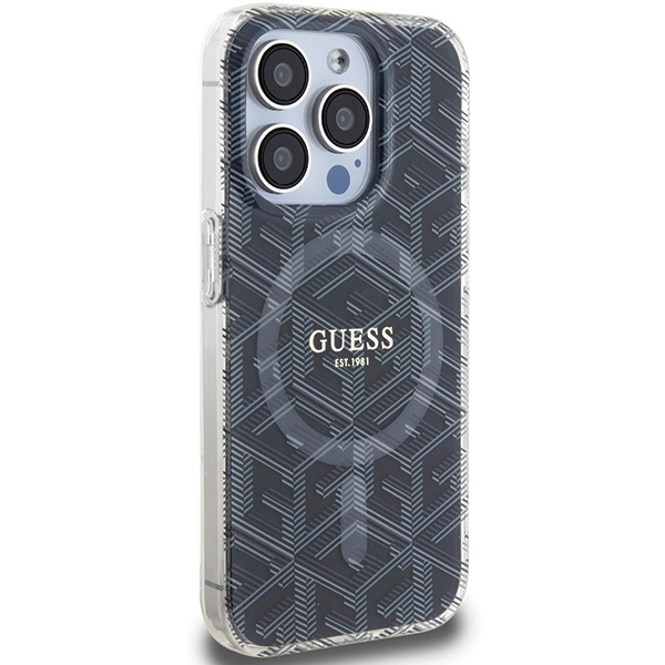 GUESS GUHMP15LHGCUSTGK IPHONE 15 PRO 6.1 "BLACK/BLACK HARDCASE IML GCUBE MAGSAFE