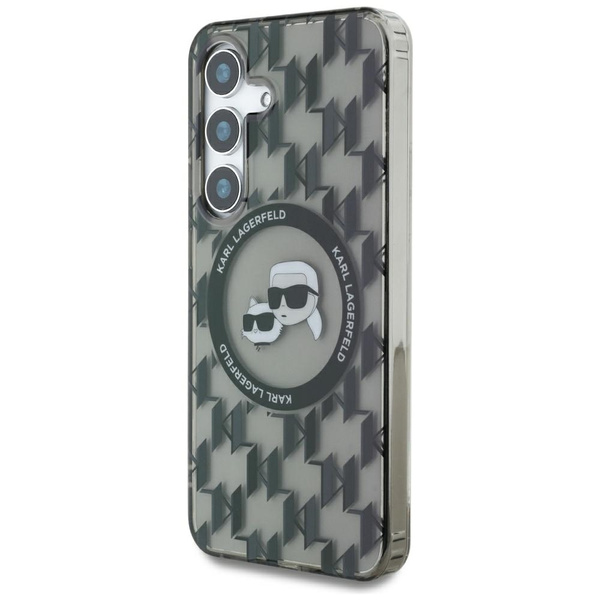 Etui Karl Lagerfeld Button                Karl&Choupette Heads On KL Pattern MagSafe do Samsung Galaxy S25 czarny