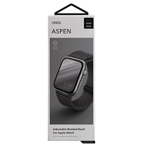 Pasek UNIQ Aspen Braided na Apple Watch 1/2/3/4/5/6/7/8/SE/SE2 40/38/41mm - szary