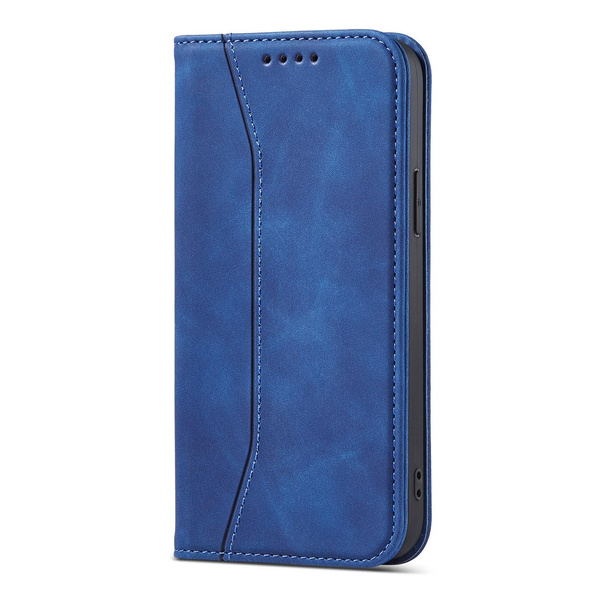 Magnet Fancy Case etui do iPhone 12 Pro Max pokrowiec portfel na karty kartę podstawka niebieski