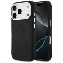 Etui Mercedes Silicone Vintage Logo MagSafe do iPhone 17 Pro czarny