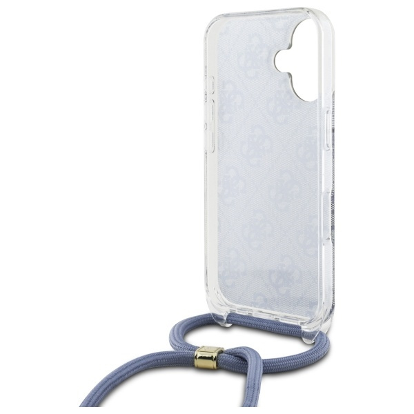 Guess GUHCP16SHC4SEB iPhone 16 6.1"      niebieski/blue hardcase Crossbody Cord 4G Print