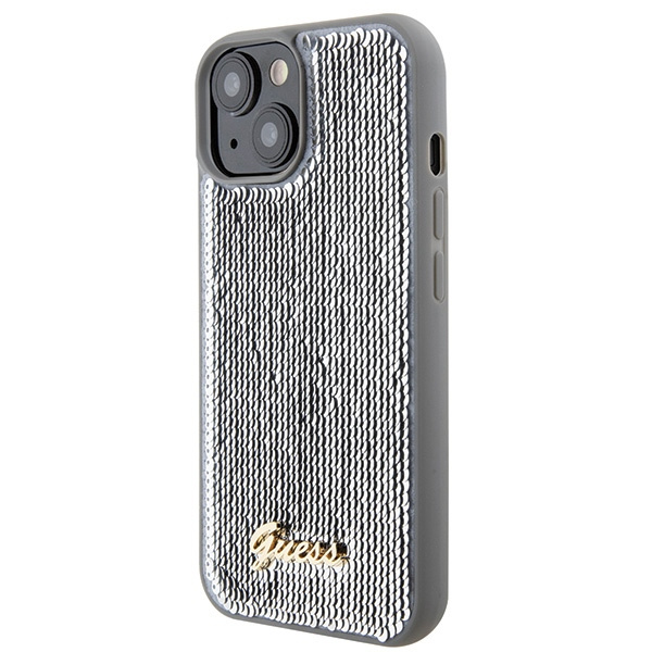 Guess GUHCP15SPSFDGSS iPhone 15 / 14 / 13 6.1" srebrny/silver hardcase Sequin Script Metal