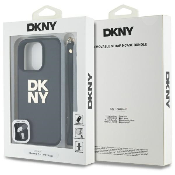 DKNY DKHCP16XPBSWSK iPhone 16 Pro Max    6.9" czarny/black hardcase Wrist Strap Stock Logo