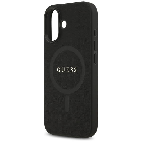 Etui Guess Saffiano Classic Logo MagSafe do iPhone 17 czarny
