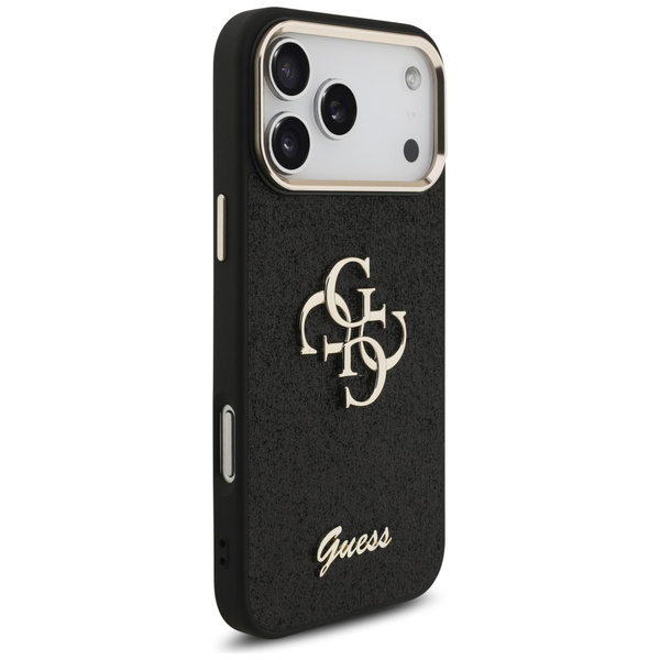Etui Guess Fixed Glitter Big 4G Metal    Frame do iPhone 17 Pro Max czarny