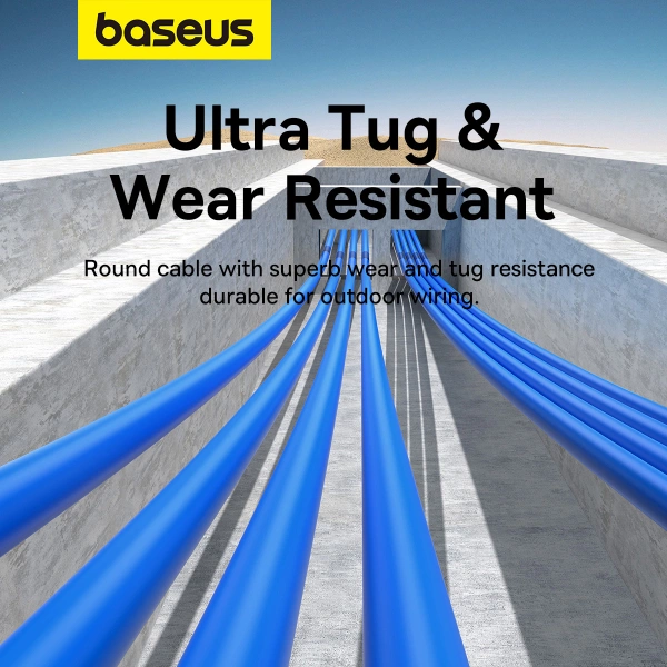 Baseus High Speed Cat 6 RJ-45 1000Mb/s Ethernet cable 5m round - blue