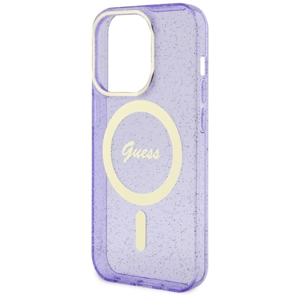 Guess GUHMP14XHCMCGU iPhone 14 Pro Max6.7" purpurowy/purple hardcase Glitter Gold MagSafe
